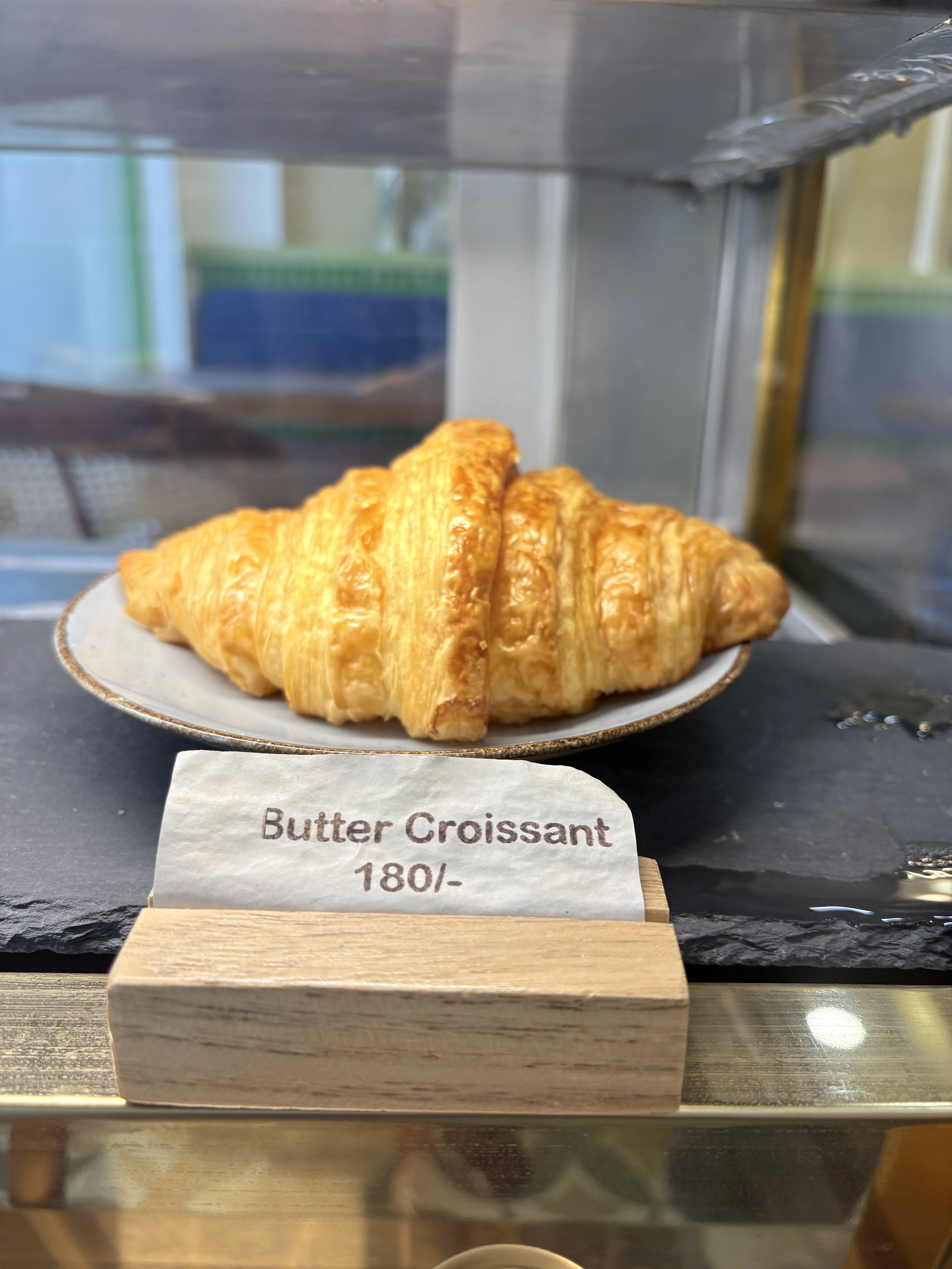 Croissant display at Blu Turkey Cafe Delhi