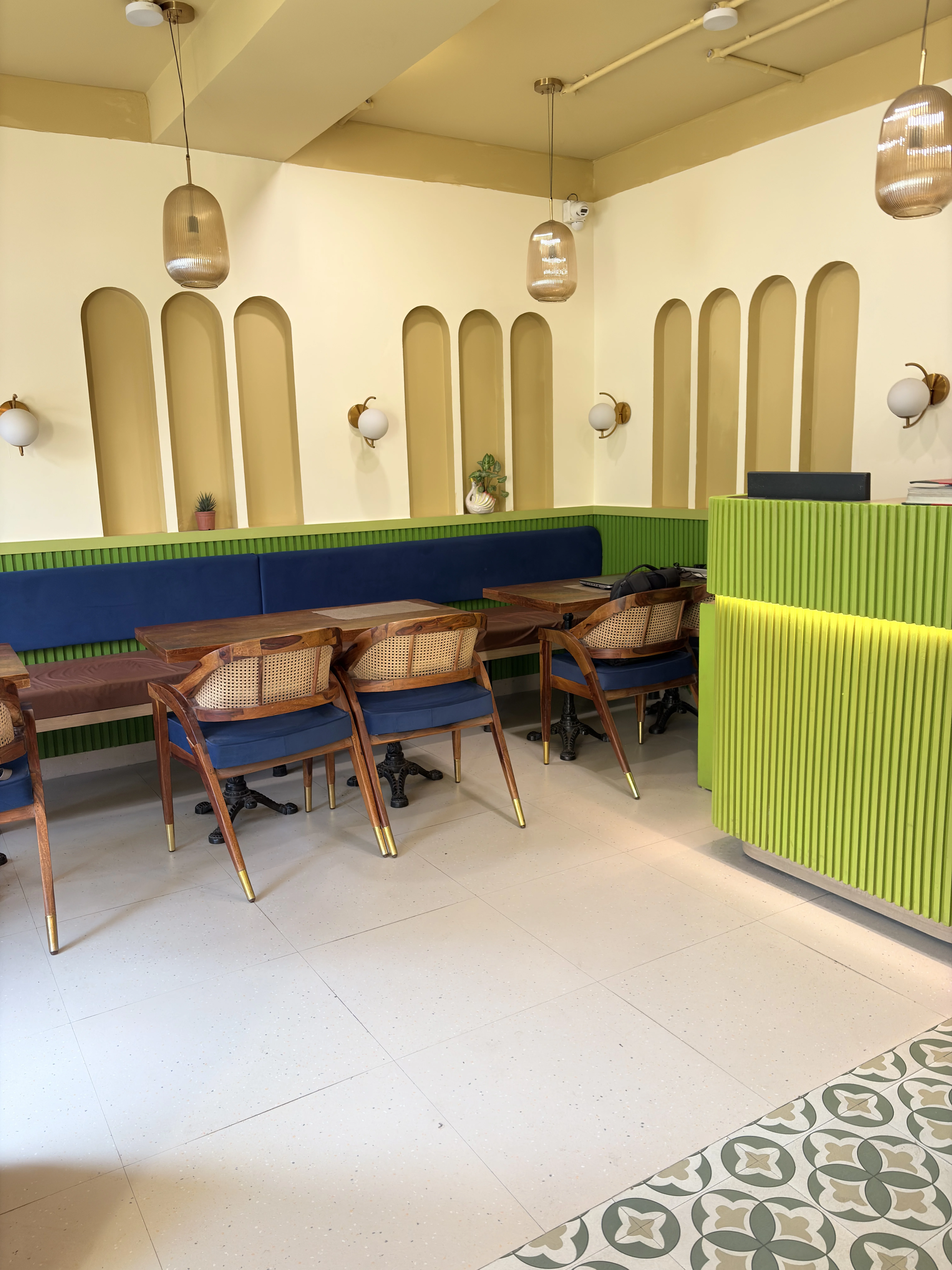 Dining space at Blu Turkey Cafe Delhi