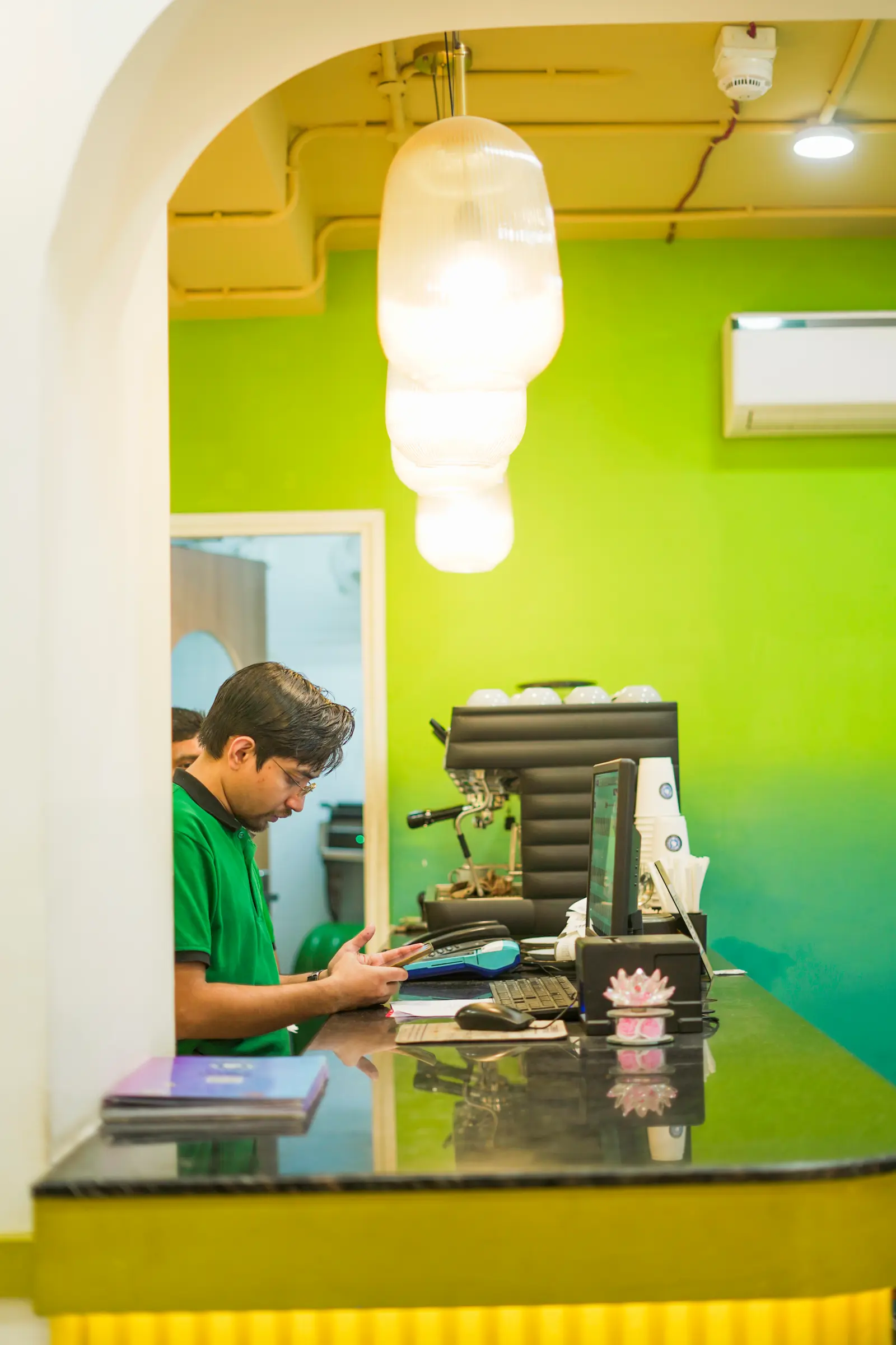 Interior view of Blu Turkey Cafe in Delhi
