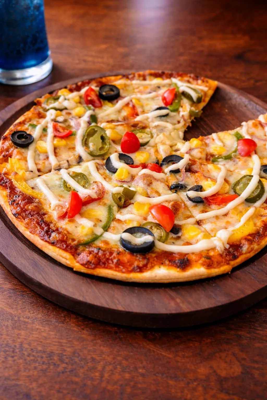 Chicken tikka pizza at Blu Turkey Cafe in Greater Kailash Delhi